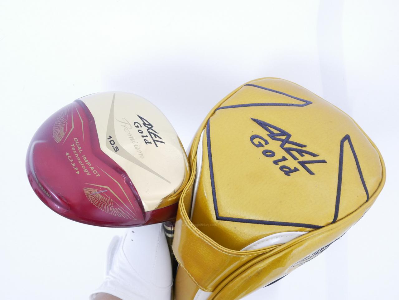 Driver : Tsuruya : ไดรเวอร์ Tsuruya AXEL Gold Premium IV (รุ่นปี 2021 ตัวท๊อป หน้าเด้งสุดๆ COR 0.87 ของใหม่ 4 หมื่น) Loft 10.5 Flex R