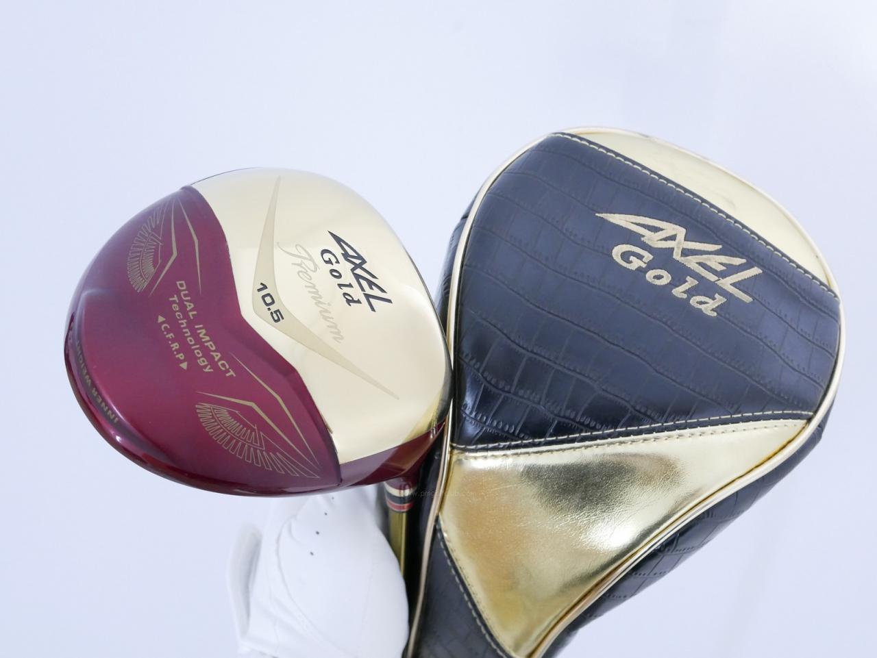 Driver : Tsuruya : ไดรเวอร์ Tsuruya AXEL Gold Premium IV (รุ่นปี 2021 ตัวท๊อป หน้าเด้งสุดๆ COR 0.87 ของใหม่ 4 หมื่น) Loft 10.5 Flex S