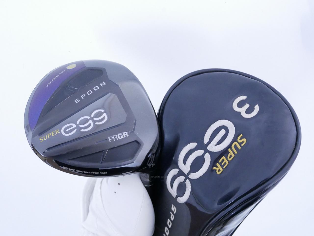 Fairway Wood : PRGR : หัวไม้ 3 PRGR Super Egg (รุ่นปี 2021 หน้าเด้งเกินกฏ COR 0.84 หายากมาก) Loft 15 ก้าน UST Mamiya ATTAS MB FW 55 Flex SR