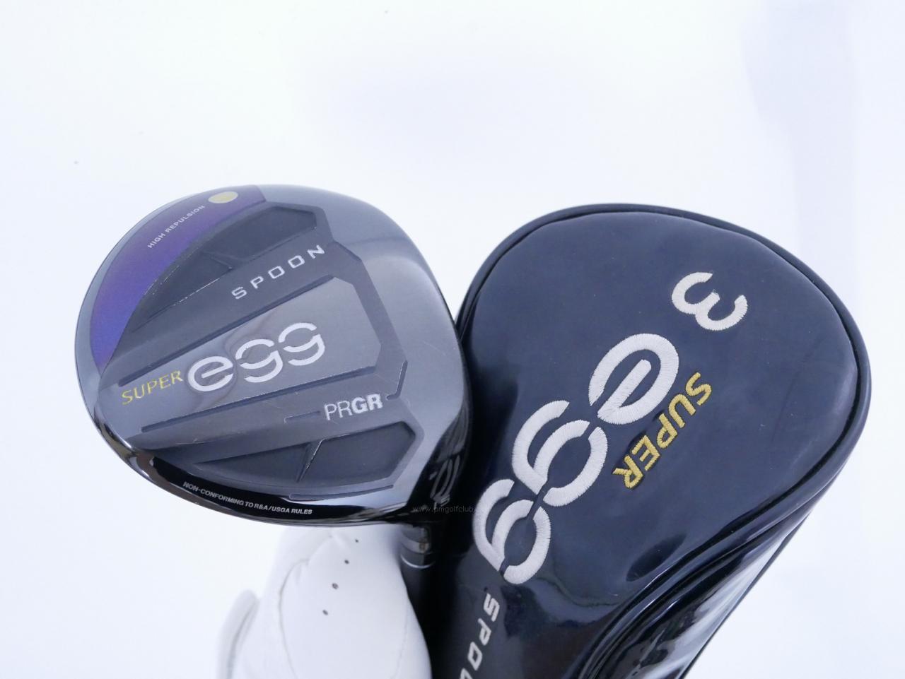 Fairway Wood : PRGR : หัวไม้ 3 PRGR Super Egg (รุ่นปี 2021 หน้าเด้งเกินกฏ COR 0.84 หายากมาก) Loft 15 ก้าน UST Mamiya ATTAS MB FW 55 Flex SR