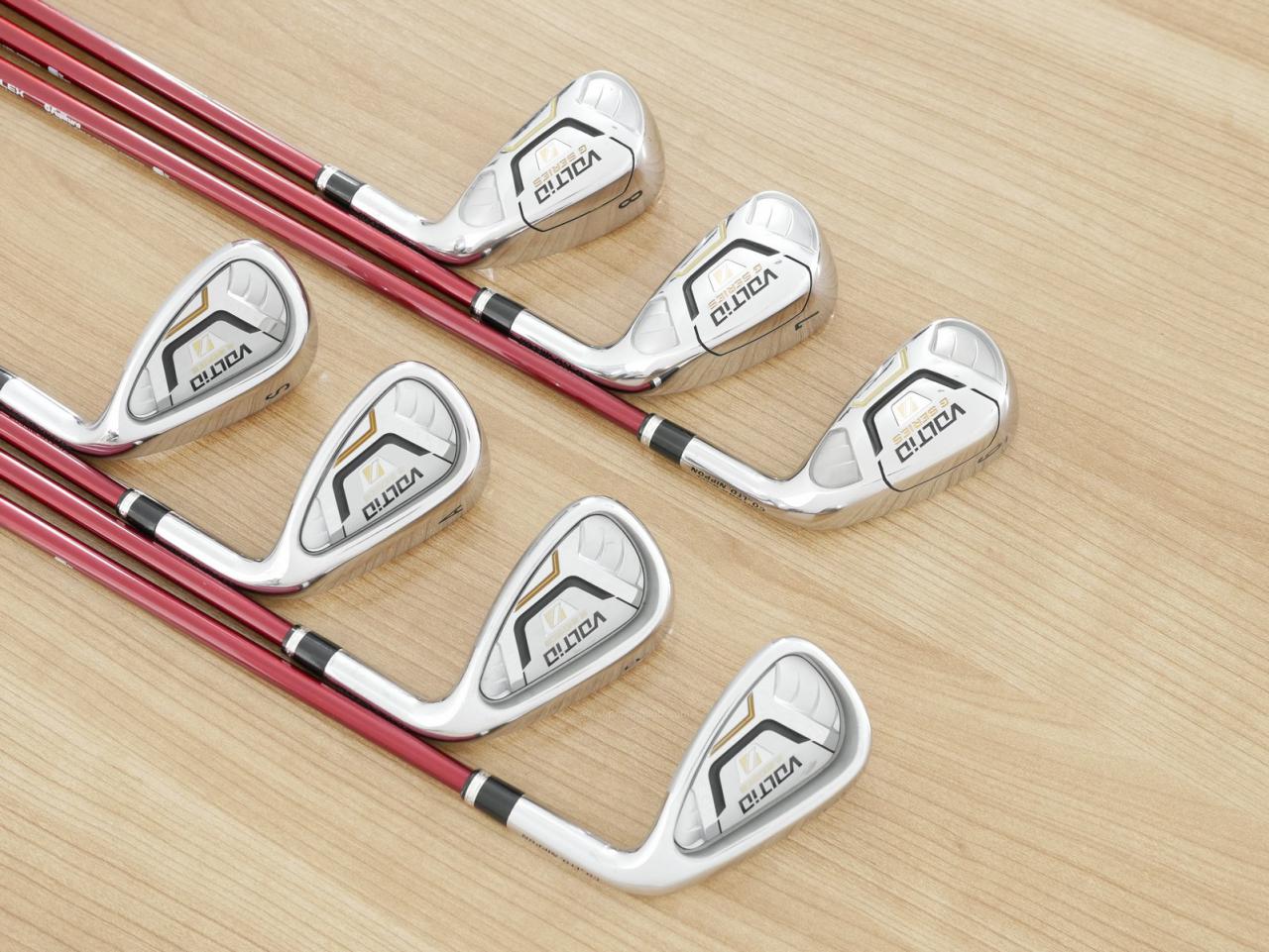 Iron set : Katana : ชุดเหล็ก Katana Voltio IV G Series I Silver (ปี 2017) มีเหล็ก 6-Pw,Aw,Sw (7 ชิ้น เหล็กยาวเป็นกระเทย) ก้านกราไฟต์ Fujikura Speeder 360 Flex R