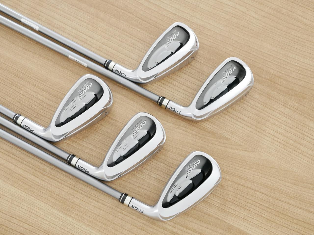 Iron set : PRGR : ชุดเหล็กกระเทย PRGR Egg PC (รุ่นปี 2019 ตีง่ายและไกลมากๆ โกงสุดๆ) มีเหล็ก 6-Pw (5 ชิ้น) ก้านกราไฟต์ M-37 Flex R