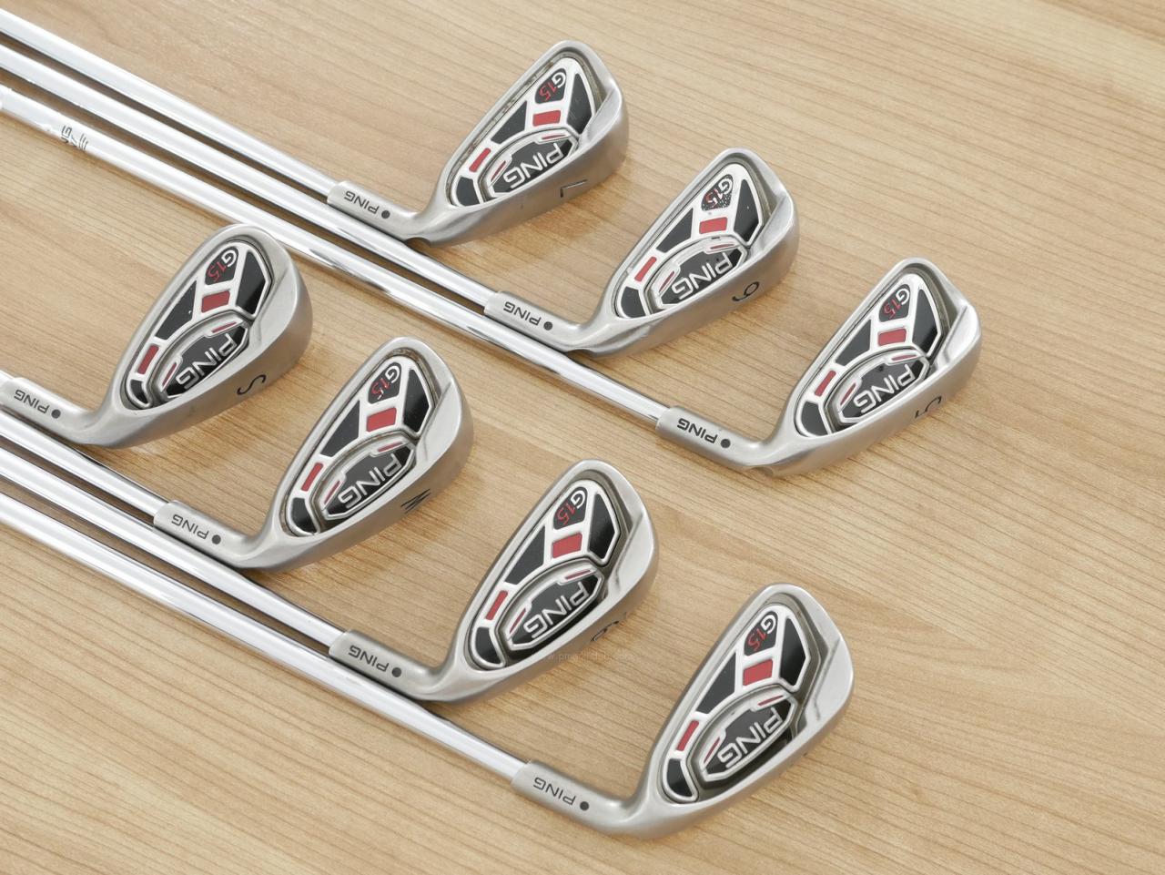 Iron set : Ping : ชุดเหล็ก Ping G15 มีเหล็ก 5-Pw,Sw (7 ชิ้น) ก้านเหล็ก Flex R