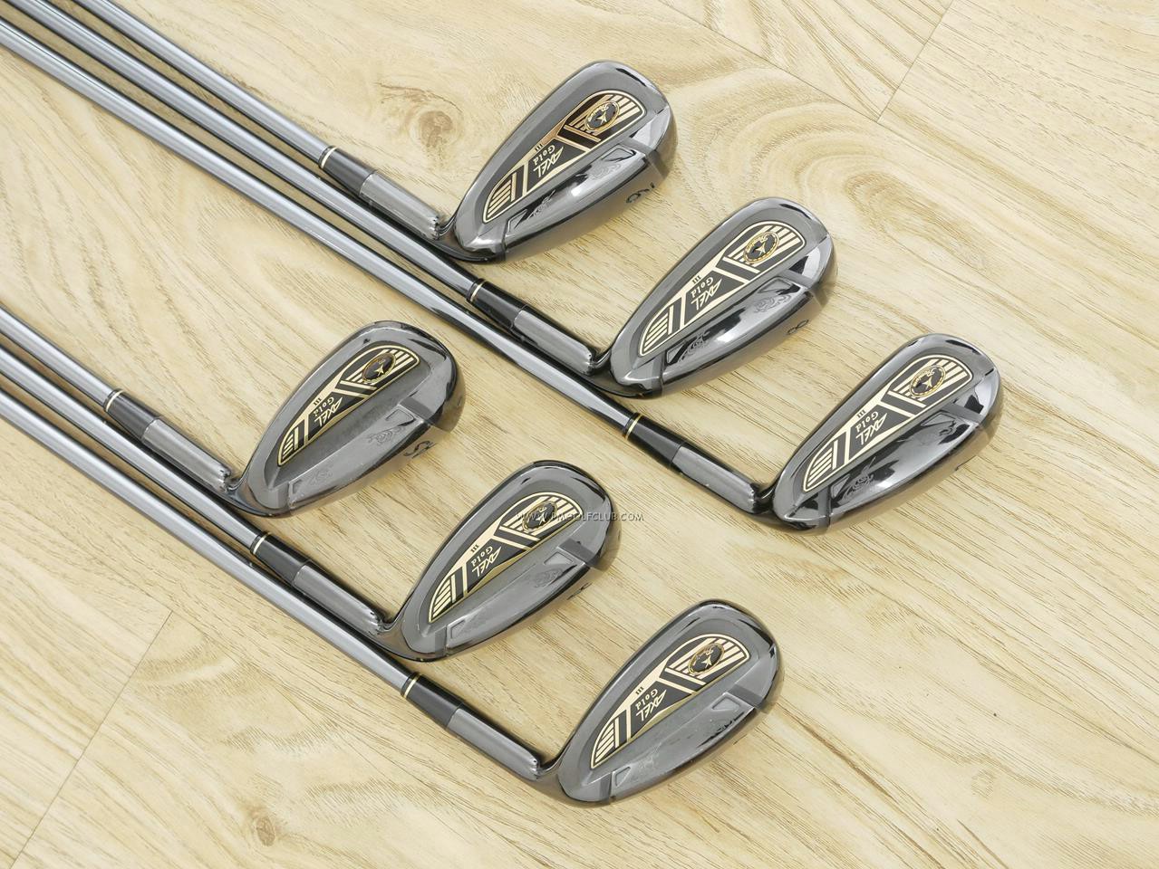 Iron set : Tsuruya : ชุดเหล็ก Tsuruya AXEL Gold Premium III (ออกปี 2019 ของใหม่ 6 หมื่นกว่าบาท หน้าเด้งสุดๆ ไกลสุดๆๆ) มีเหล็ก 7-Pw,Aw,As (6 ชิ้น) ก้านกราไฟต์ Flex R
