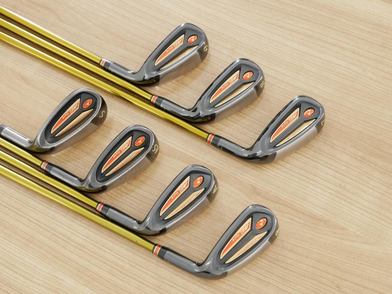 Iron set : Tsuruya : ชุดเหล็ก Tsuruya AXEL Gold Premium IV (รุ่นปี 2021 ของใหม่ 7 หมื่นกว่าบาท หน้าเด้งสุดๆ ไกลสุดๆๆ) มีเหล็ก 7-Pw,Aw,As,Sw (7 ชิ้น ครบเซ็ต) ก้านกราไฟต์ Flex R