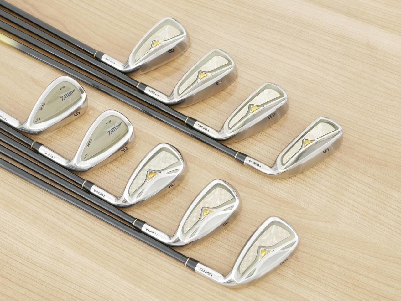 Iron set : Tsuruya : ชุดเหล็ก Tsuruya AXEL GX MM (หน้าเด้ง เบา อ่อน เหมาะกับซีเนียร์) มีเหล็ก 5-Pw,Aw,As,Sw (9 ชิ้น) ก้านกราไฟต์ Flex R