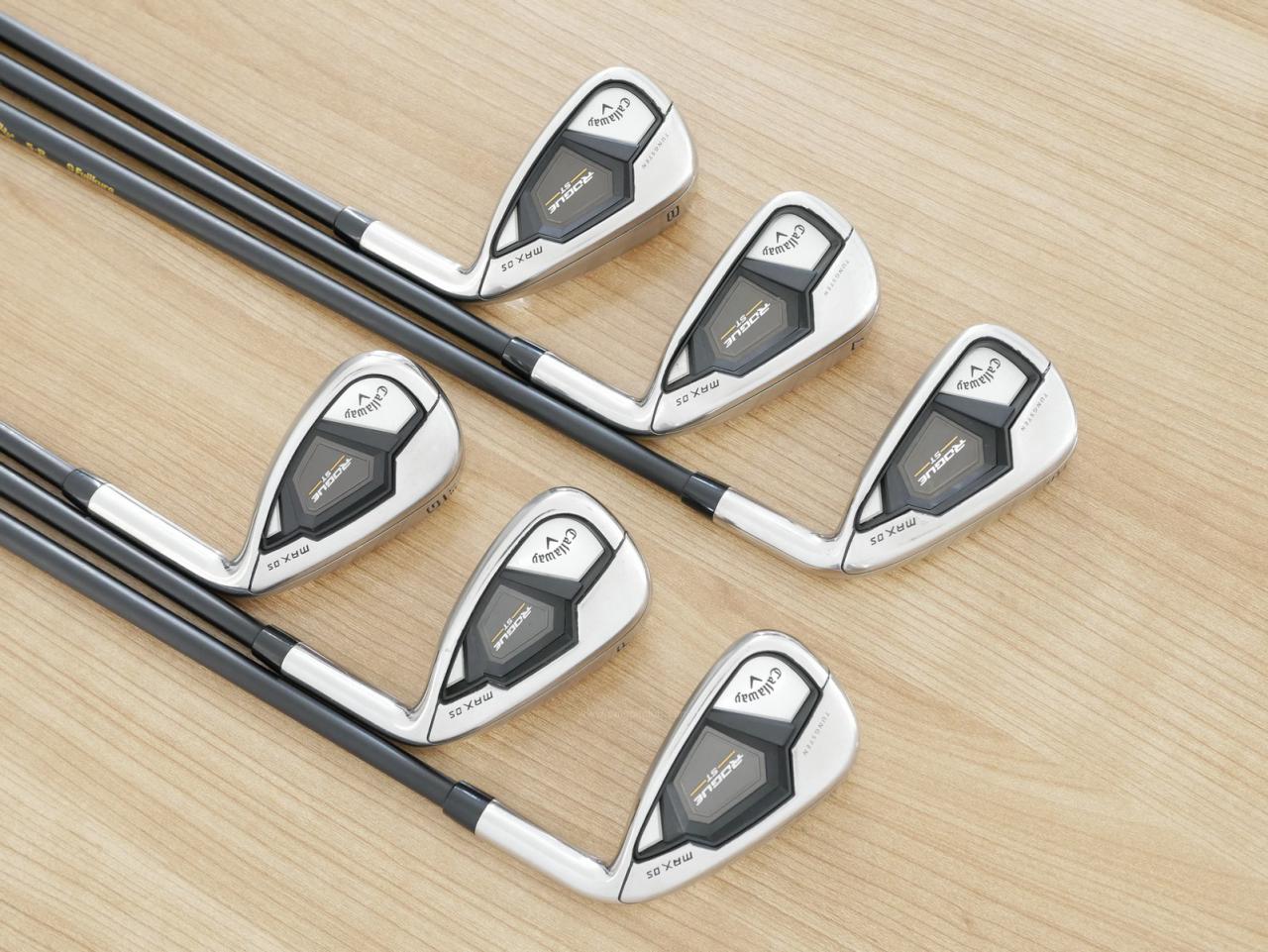 Iron set : Callaway : ชุดเหล็ก Callaway Rogue ST Max OS (ออกปี 2022 ตีง่ายสุดๆ ไกลสุดๆ) มีเหล็ก 6-Pw,Aw (6 ชิ้น) ก้านกราไฟต์ Fujikura VENTUS 5 Flex R