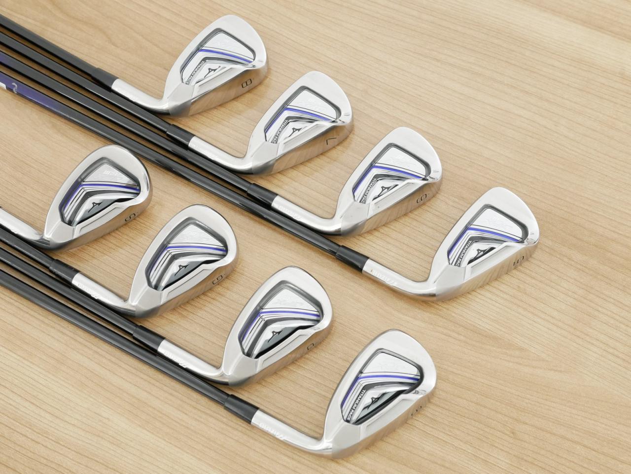 Iron set : Mizuno : ชุดเหล็ก Mizuno JPX EIII SV Titanium (ตัวท้อป ใบใหญ่ที่สุดของ Mizuno ตีง่ายมาก หน้าเด้ง ตีไกล) มีเหล็ก 5-Pw,Aw,Sw (8 ชิ้น) ก้านกราไฟต์ Flex SR
