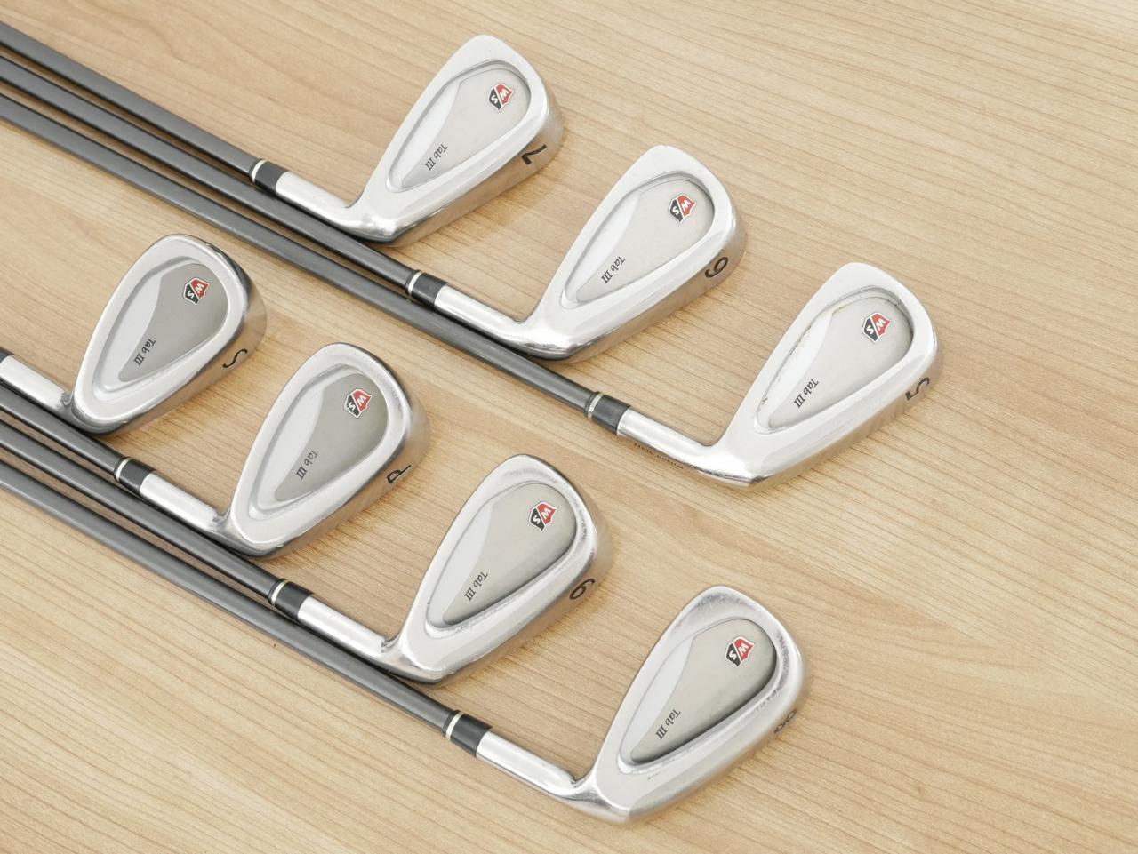 Iron set : Other Brand : ชุดเหล็ก Wilson TAB III (รุ่นท๊อปสุด หน้าเด้ง ตีไกล) มีเหล็ก 5-Pw,Sw (7 ชิ้น) ก้านกราไฟต์ Flex R