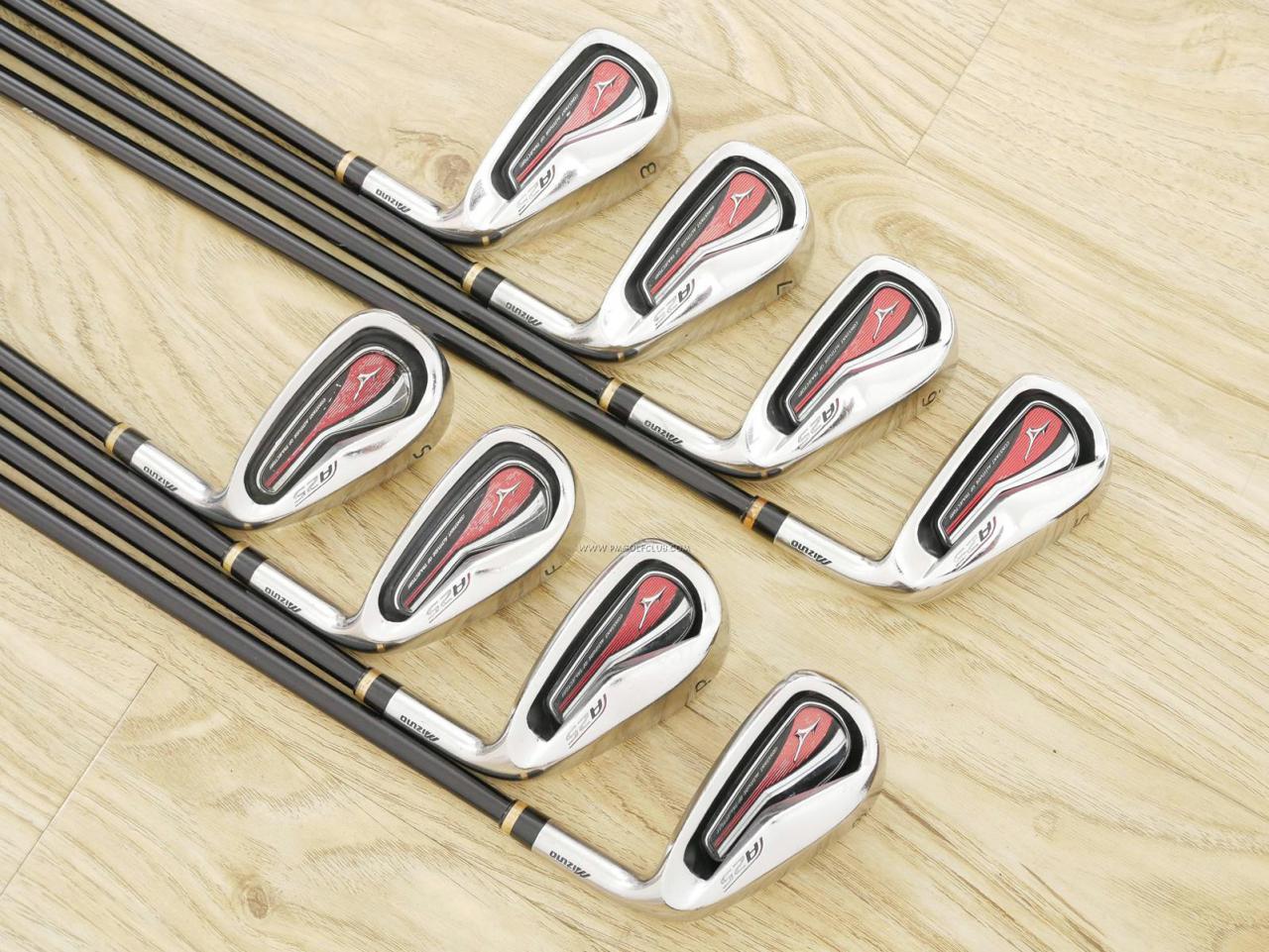 Iron set : Mizuno : ชุดเหล็ก Mizuno JPX A25 (ตีง่าย ไกล) มีเหล็ก 5-Pw,Aw,Sw (8 ชิ้น) ก้านกราไฟต์ Flex R