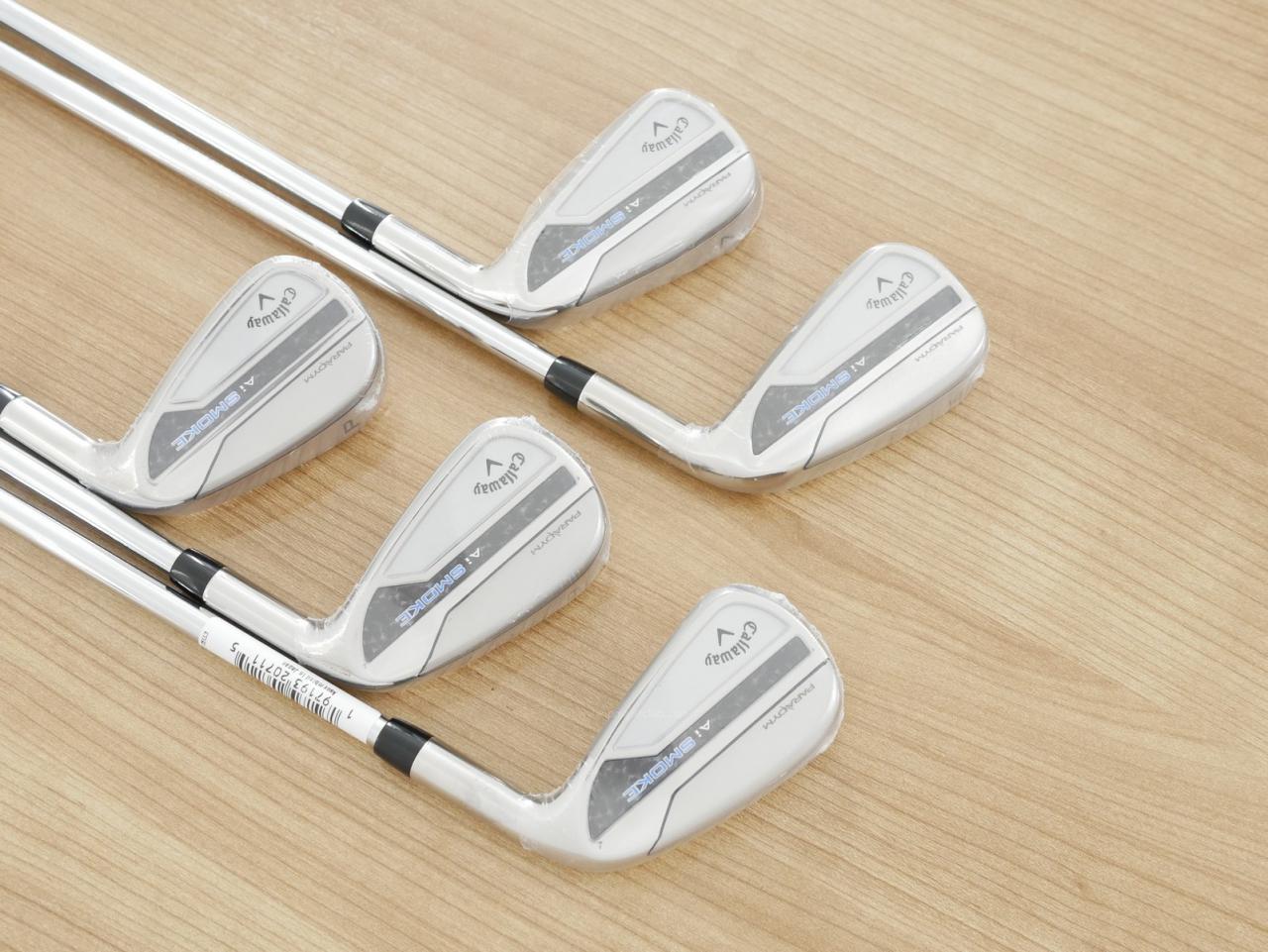 Iron set : Callaway : **ของใหม่ ยังไม่แกะพลาสติก** ชุดเหล็ก Callaway Paradym Ai Smoke (ออกปี 2024 ตีง่ายมาก ไกล Japan Spec.) มีเหล็ก 6-Pw (5 ชิ้น) ก้านเหล็ก NS Pro ZELOS 7 Flex R