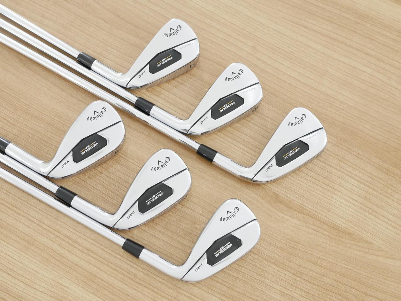 Iron set : Callaway : ชุดเหล็ก Callaway Rogue ST Pro (ออกปี 2022 คม นุ่ม แน่นมาก) มีเหล็ก 5-Pw (6 ชิ้น) ก้านเหล็ก Dynamic Gold 95 S200