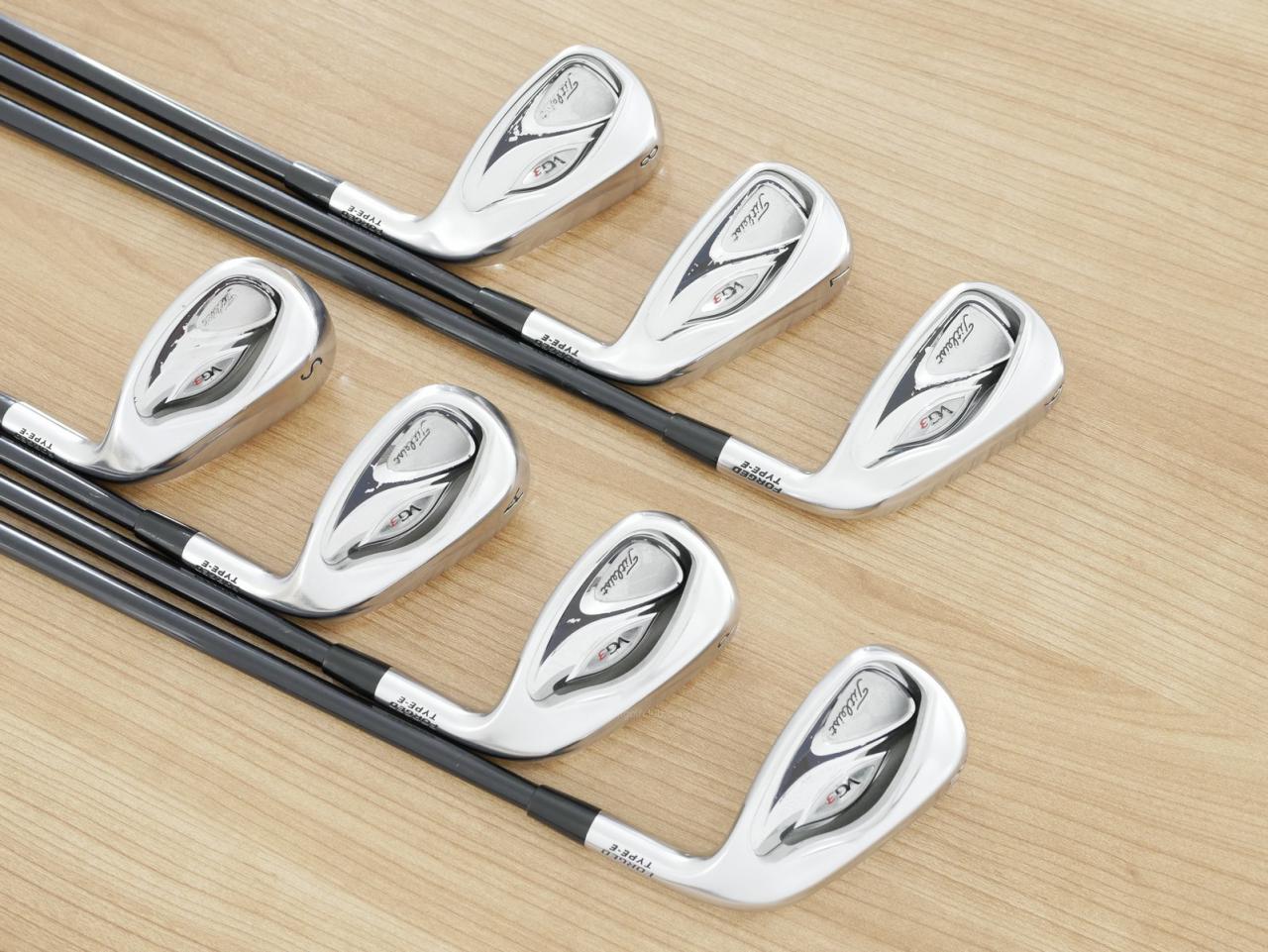 Iron set : Titleist : ชุดเหล็ก Titleist VG3 Type E Forged (Japan Spec. ตีง่ายและไกลมากๆ) มีเหล็ก 6-Pw,Aw,Sw (7 ชิ้น) ก้านกราไฟต์ Mitsubishi Rayon VG i60 Flex R