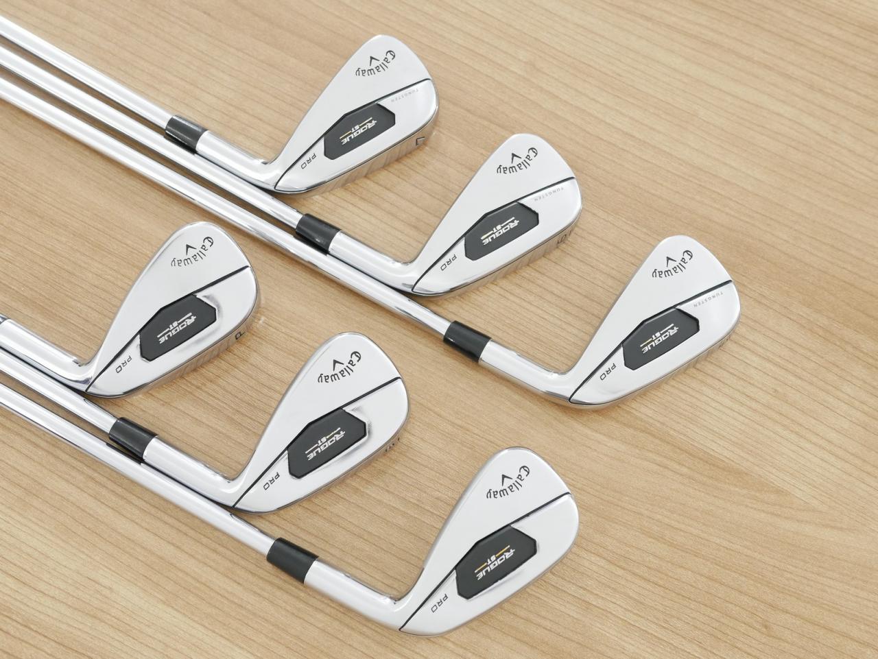 Iron set : Callaway : ชุดเหล็ก Callaway Rogue ST Pro (ออกปี 2022 คม นุ่ม แน่นมาก) มีเหล็ก 5-Pw (6 ชิ้น) ก้านเหล็ก Dynamic Gold 95 S200