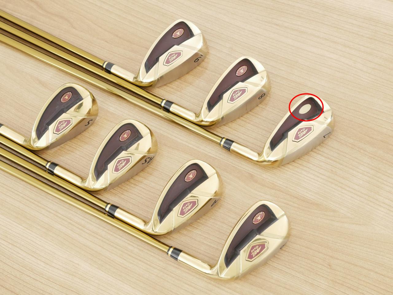 Iron set : Tsuruya : **มีตำหนิ** ชุดเหล็ก Tsuruya AXEL Gold Premium II (รุ่นปี 2017 ของใหม่ 6 หมื่นกว่าบาท หน้าเด้งสุดๆ ไกลสุดๆๆ) มีเหล็ก 7-Pw,Aw,As,Sw (7 ชิ้น ครบเซ็ต) ก้านกราไฟต์ Flex R