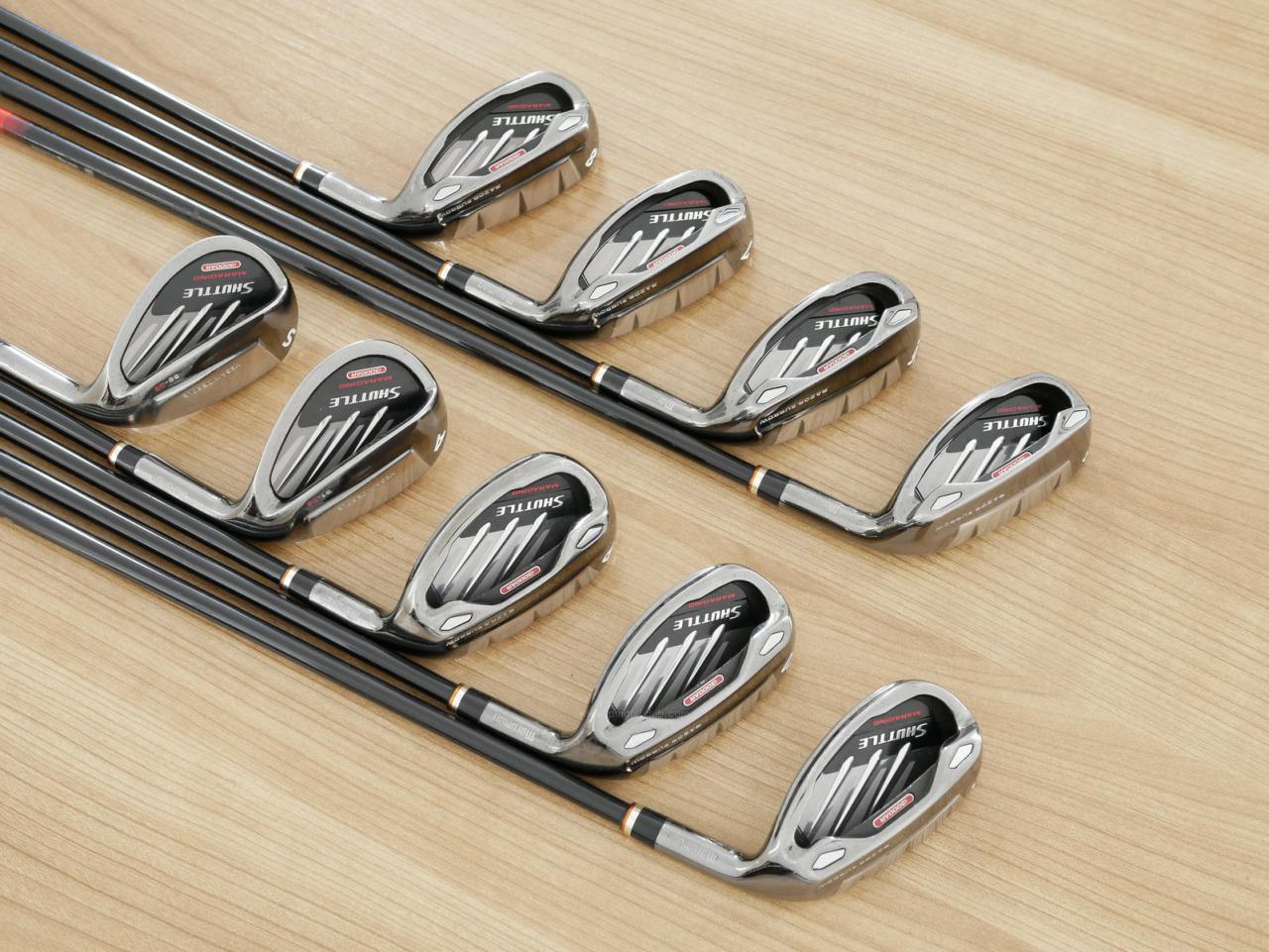 Iron set : Maruman : ชุดเหล็กกระเทย Maruman Shuttle i3000AR (ตีง่าย ไกลมาก) มีเหล็ก 5-10,Pw,Aw,Sw (9 ชิ้น) ก้านกราไฟต์ Flex R