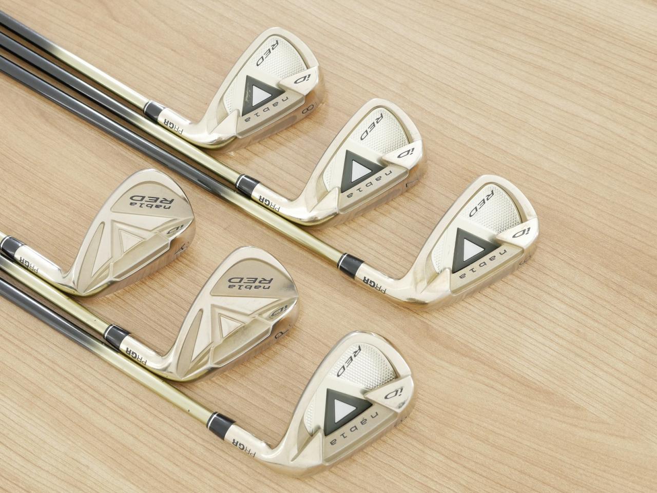 Iron set : PRGR : ชุดเหล็ก PRGR ID Nabla Red Titan (รุ่นท๊อปสุด หน้าเด้ง ไกลมาก) มีเหล็ก 6-Pw,Aw (6 ชิ้น) ก้านกราไฟต์ M-35 Flex R2