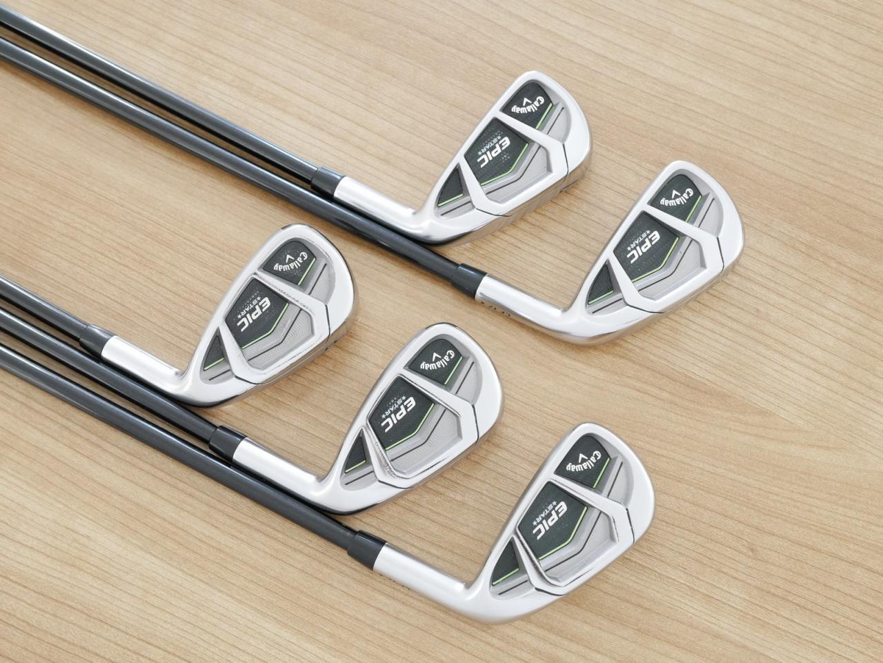 Iron set : Callaway : ชุดเหล็ก Callaway EPIC Star (ปี 2018 หน้าเด้ง โกงองศา ตีไกลมากๆ) มีเหล็ก 6-Pw (5 ชิ้น) ก้านกราไฟต์ Fujikura Speeder Evolution Flex R