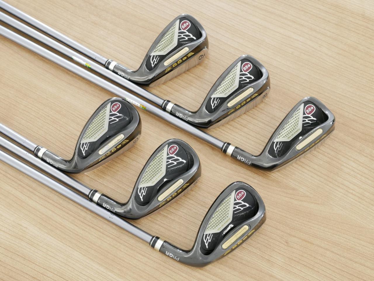 Iron set : PRGR : ชุดเหล็กกระเทย PRGR Super Egg Iron (ปี 2015 ตัวท๊อปสุด หน้าเด้งเกินกฏ ใช้แข่งไม่ได้ ตีไกมลมากๆ) มีเหล็ก 7-Pw,Aw,Sw (6 ชิ้น) ก้านกราไฟต์ Flex R (M-37)