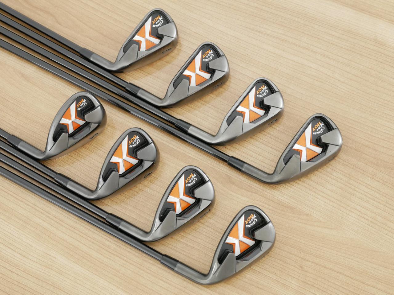 Iron set : Callaway : ชุดเหล็ก Callaway X-24 Hot มีเหล็ก 4-Pw,Sw (8 ชิ้น) ก้านกราไฟต์ Flex R