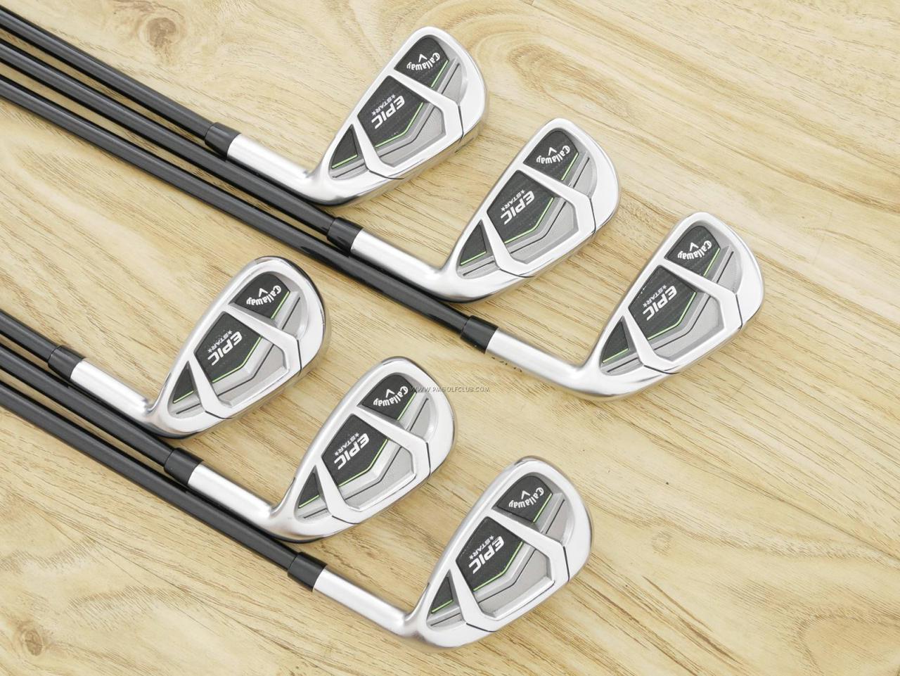 Iron set : Callaway : ชุดเหล็ก Callaway EPIC Star (ปี 2018 หน้าเด้ง โกงองศา ตีไกลมากๆ) มีเหล็ก 6-Pw,Aw (6 ชิ้น) ก้านกราไฟต์ Fujikura Speeder Evolution Flex R