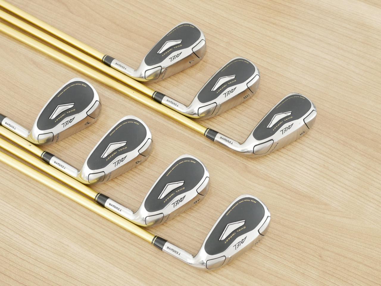 Iron set : Tsuruya : ชุดเหล็ก Tsuruya AXEL Dual Impact MM (หน้าเด้ง ตีง่ายมาก เหมาะกับซีเนียร์) มีเหล็ก 5-Pw,Aw (7 ชิ้น) ก้านกราไฟต์ Flex R