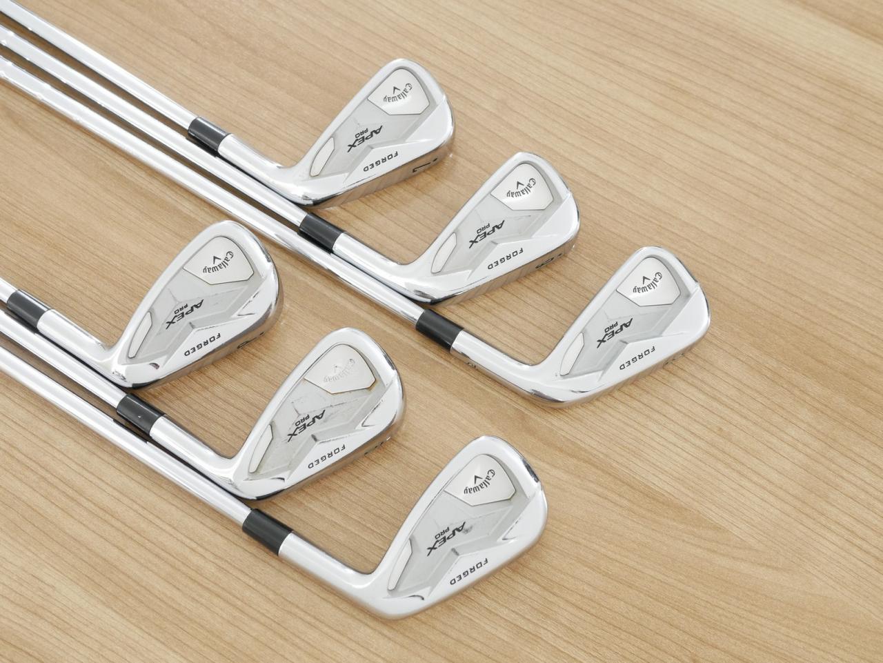 Iron set : Callaway : **มีตำหนิ** ชุดเหล็ก Callaway APEX Pro Forged (ออกปี 2019) มีเหล็ก 5-Pw (6 ชิ้น) ก้านเหล็ก NS Pro Modus 105 Flex S