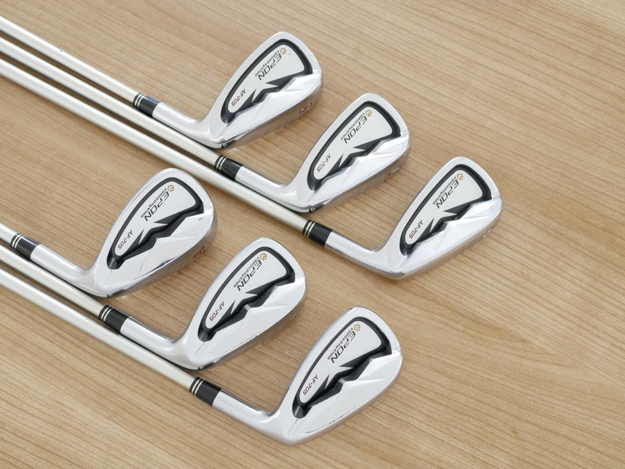 Iron set : Epon : ชุดเหล็ก EPON AF-705 Forged (ปี 2019 ใบใหญ่ ตีง่าย ไกล) มีเหล็ก 6-Pw,Aw (6 ชิ้น) ก้านกราไฟต์ Fujikura MCI 80 Flex S