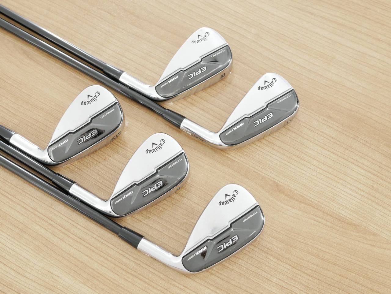 Iron set : Callaway : ชุดเหล็ก Callaway EPIC Max Fast (รุ่นแพงสุด ไกลสุดของ Callaway ปี 2021) มีเหล็ก 7-Pw,Aw (5 ชิ้น) ก้านกราไฟต์ Graphite Design RAUNE i60 Flex R