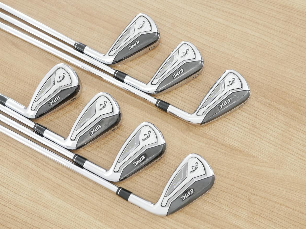 Iron set : Callaway : ชุดเหล็ก Callaway EPIC Forged Star (รุ่นท้อปสุด ปี 2020 ตีไกลกว่าปกติ 2 เบอร์) มีเหล็ก 5-Pw,Aw (7 ชิ้น) ก้านเหล็ก NS PRO ZELOS 7 FLEX S