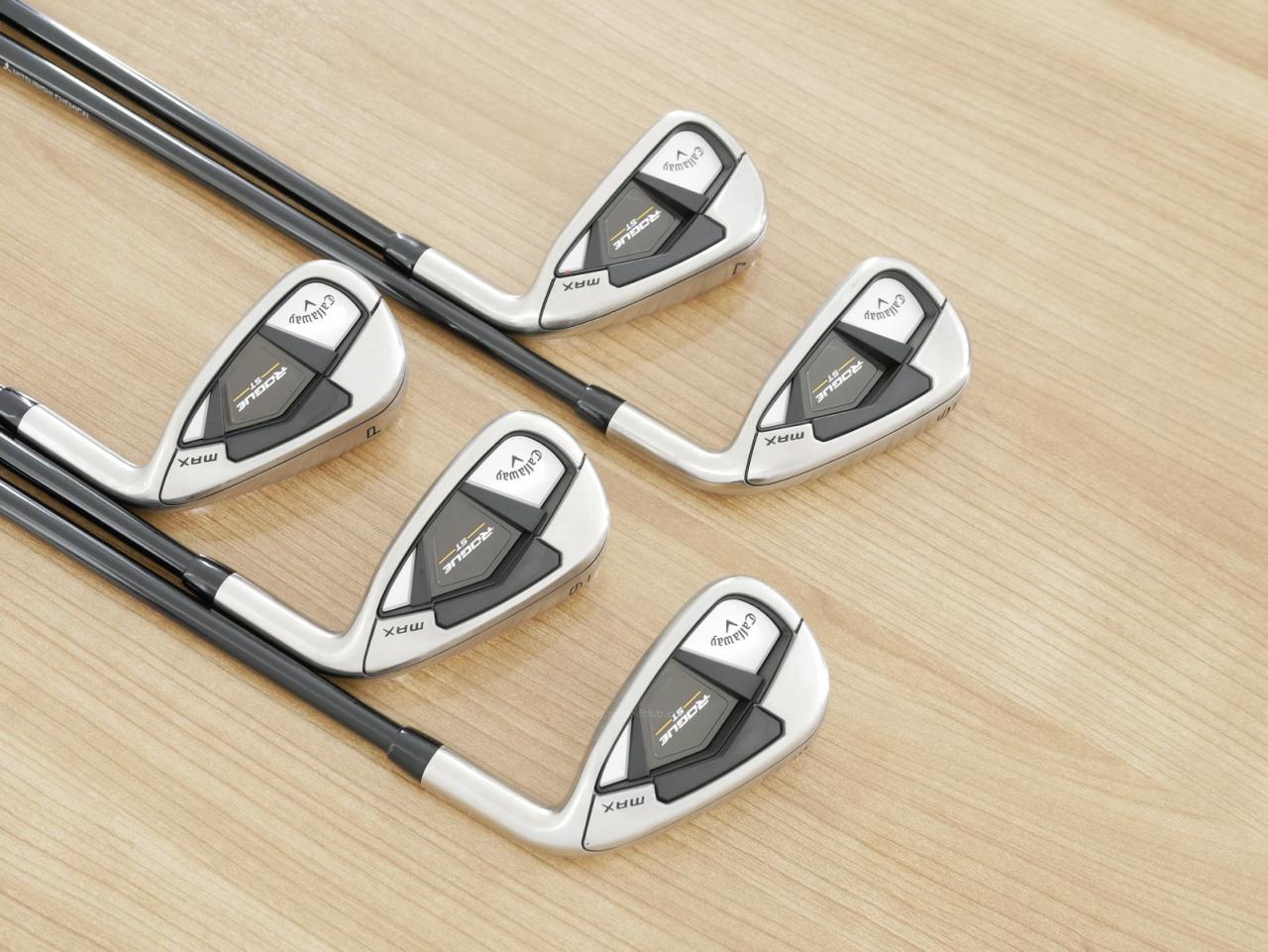 Iron set : Callaway : ชุดเหล็ก Callaway Rogue ST Max (ออกปี 2022 ตีง่าย ไกลมาก) มีเหล็ก 6-Pw (5 ชิ้น) ก้านกราไฟต์ Mitsubishi TENSEI CR 55 Flex R