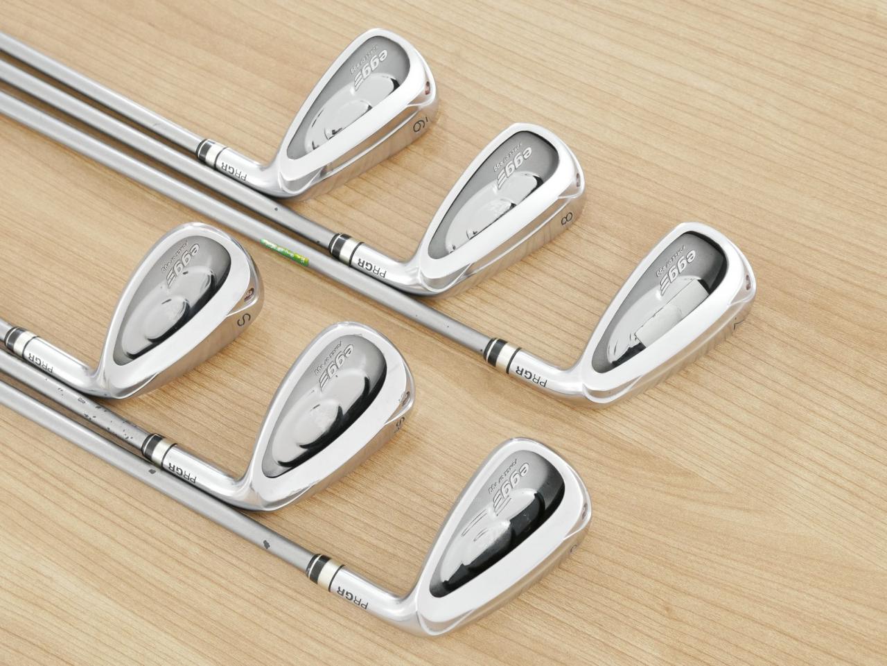 Iron set : PRGR : ชุดเหล็กกระเทย PRGR Egg PC (รุ่นปี 2019 ตีง่ายและไกลมากๆ โกงสุดๆ) มีเหล็ก 7-Pw,As,Sw (6 ชิ้น) ก้านกราไฟต์ M-37 Flex R