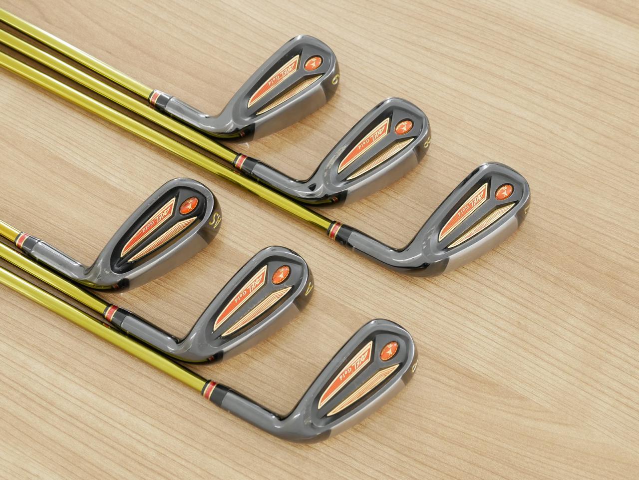 Iron set : Tsuruya : ชุดเหล็ก Tsuruya AXEL Gold Premium IV (รุ่นปี 2021 ของใหม่ 7 หมื่นกว่าบาท หน้าเด้งสุดๆ ไกลสุดๆๆ) มีเหล็ก 7-Pw,Aw,As (6 ชิ้น) ก้านกราไฟต์ Flex R (Light Weight)