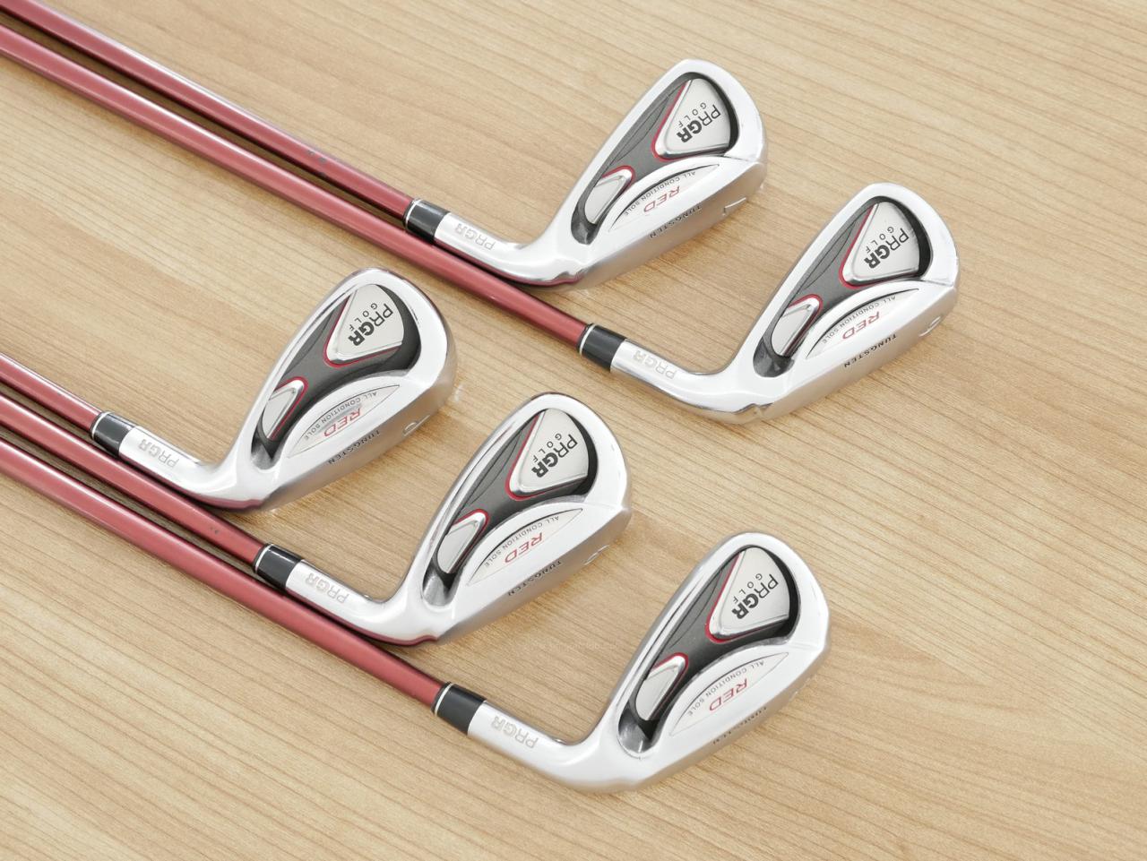 Iron set : PRGR : ชุดเหล็ก PRGR Red 505 (ใบใหญ่ หน้า Maraging ใส เด้ง) มีเหล็ก 6-Pw (5 ชิ้น) ก้านกราไฟต์ M-40 Flex SR