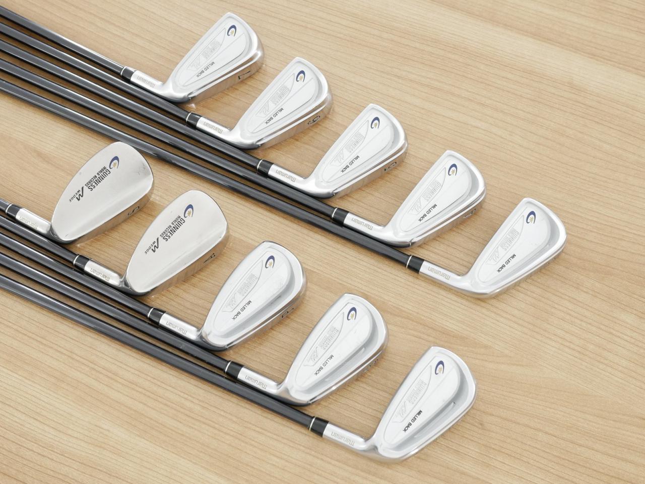 Iron set : Maruman : ชุดเหล็ก Maruman Guiness M Cavity (ฝาแฝด M1 ในตำนานครับ) มีเหล็ก 3-Pw,Aw,Sw (10 ชิ้น) ก้านกราไฟต์ Flex R