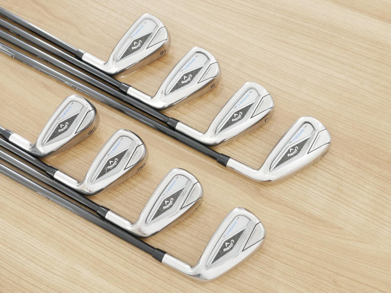 Iron set : Callaway : ชุดเหล็ก Callaway Paradym Ai Smoke HL (ออกปี 2024 ตีง่ายมาก ไกล Japan Spec.) มีเหล็ก 6-Pw,Aw,Gw,Sw (8 ชิ้น) ก้านกราไฟต์ Mitsubishi TENSEI 50 Flex R