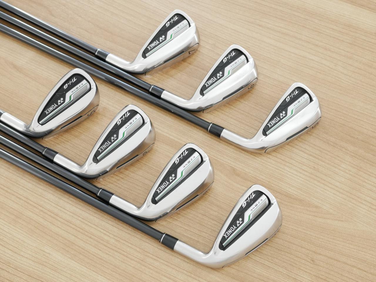 Iron set : Yonex : ชุดเหล็ก Yonex E-Zone Tri-G (รุ่นปี 2017 หน้าเด้ง ตีไกลมากๆ) มีเหล็ก 5-Pw,Sw (7 ชิ้น) ก้านกราไฟต์ Flex R