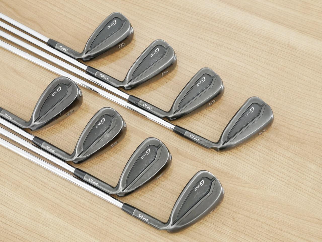 Iron set : Ping : ชุดเหล็ก Ping G710 (ปี 2021 Japan Spec. ใบใหญ่ ง่ายที่สุด ไกลที่สุดของ Ping) มีเหล็ก 5-Pw,Aw,Sw (8 ชิ้น)  ก้านเหล็ก NS Pro Zelos 7 Flex S