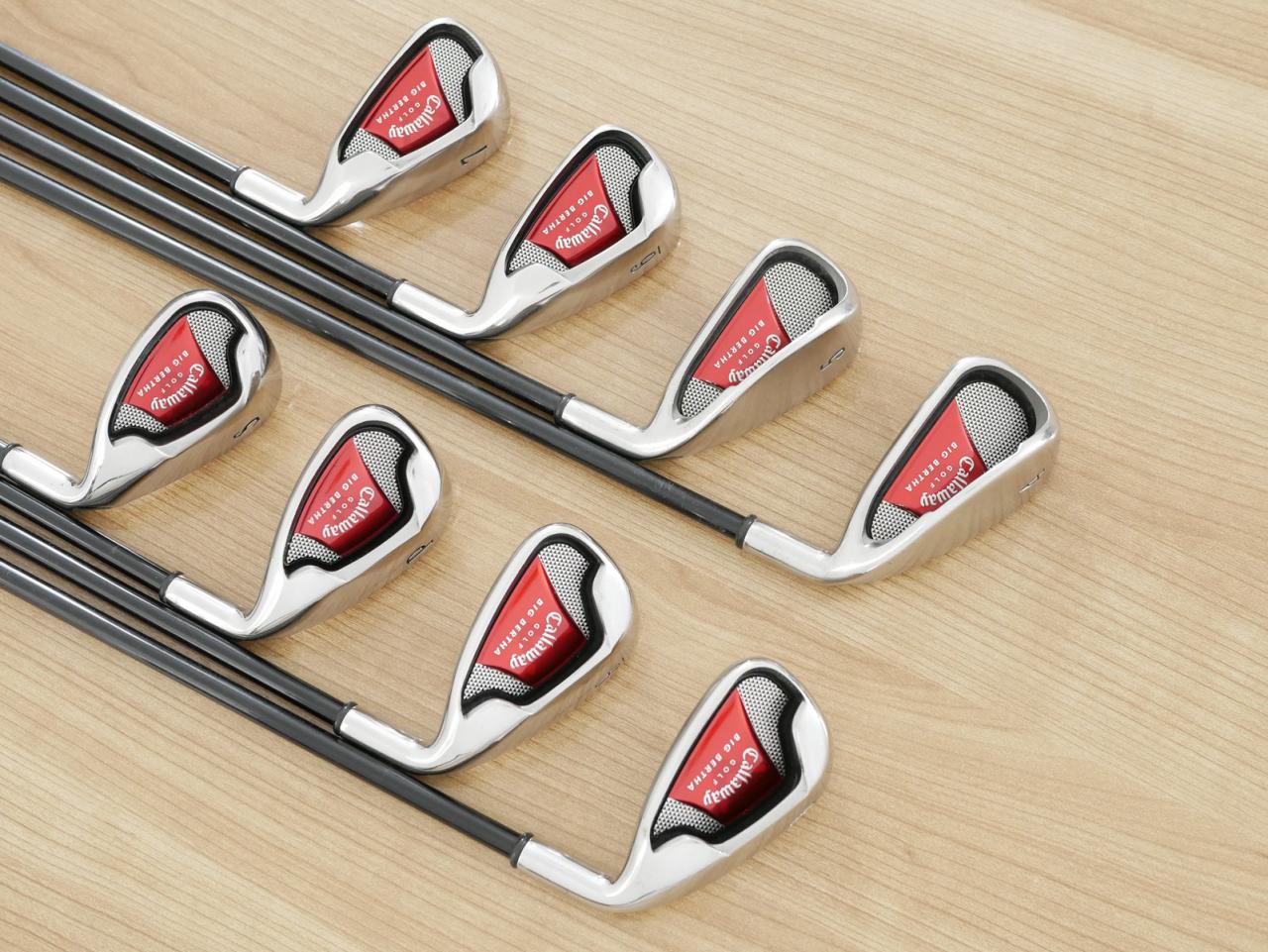 Iron set : Callaway : ชุดเหล็ก Callaway Big Bertha (ใบใหญ่ ตีง่าย) มีเหล็ก 4-Pw,Sw (8 ชิ้น) ก้านกราไฟต์ Flex R