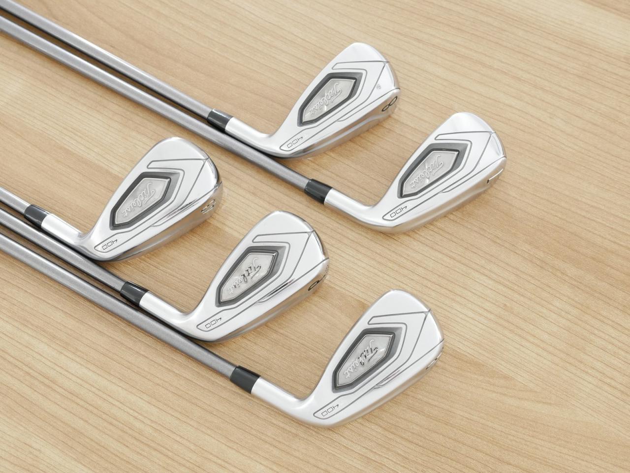Iron set : Titleist : ชุดเหล็ก Titleist T400 (ตีง่ายที่สุด ไกลที่สุด ออกปี 2020) มีเหล็ก 7-Pw,43 (5 ชิ้น) ก้านกราไฟต์ Mitsubishi TENSEI 50 Flex R