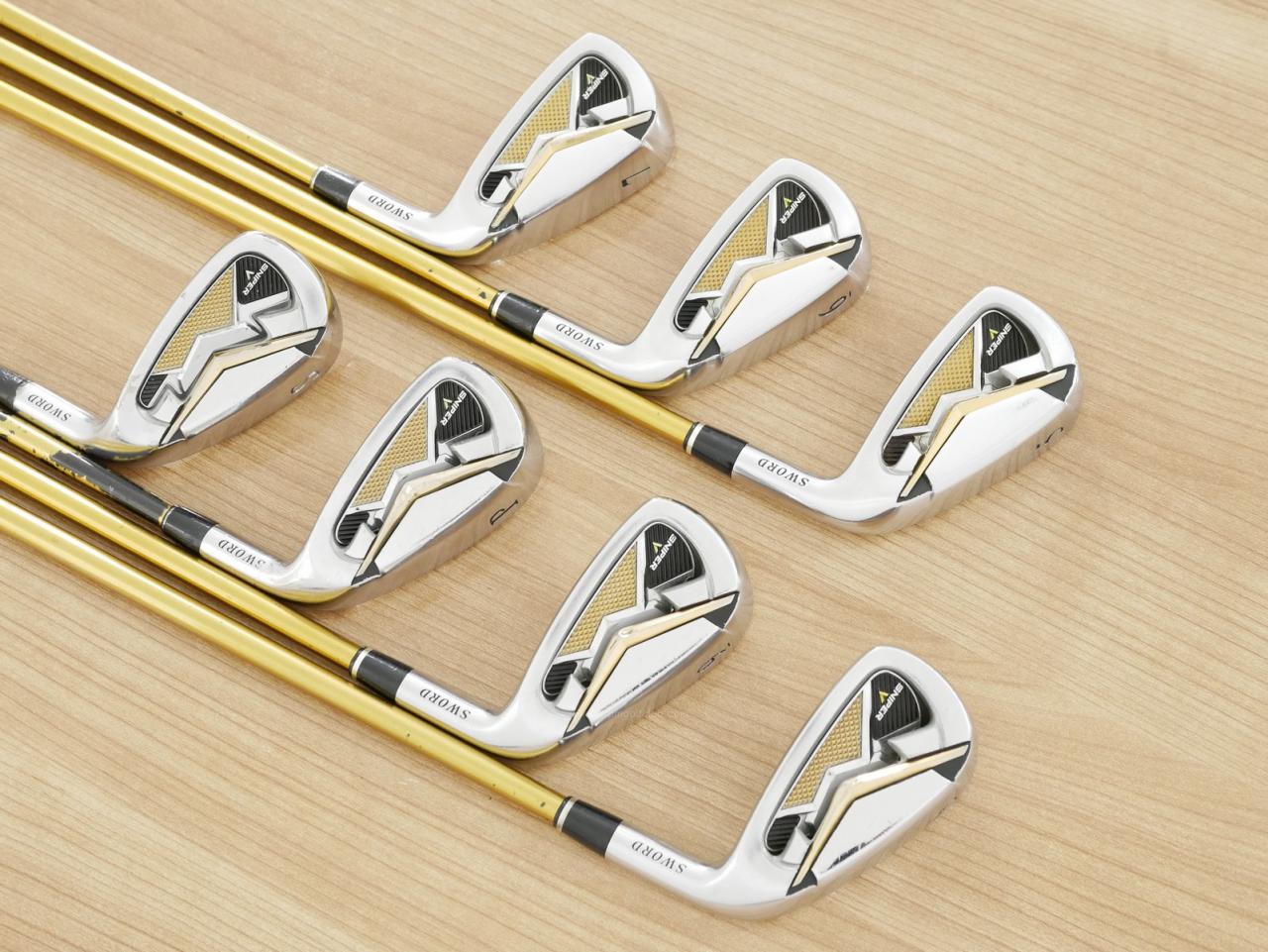 Iron set : Katana : **มีตำหนิ** ชุดเหล็ก Katana Sniper V (รุ่นท๊อป ใบใหญ่ ตีง่าย ไกล) มีเหล็ก 5-Pw,Sw (7 ชิ้น) ก้านกราไฟต์ Sword Gold Flex SR