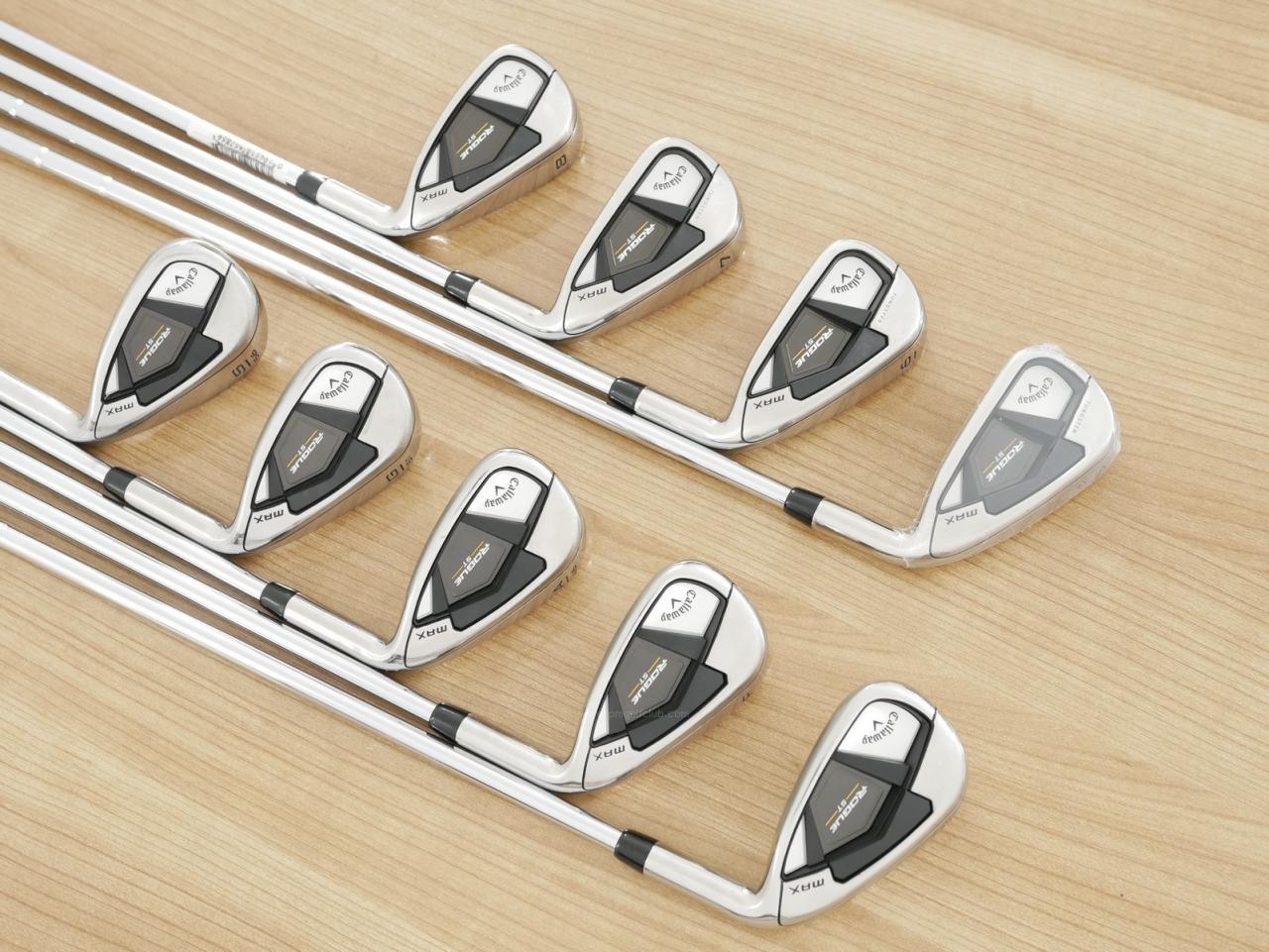 Iron set : Callaway : ชุดเหล็ก Callaway Rogue ST Max (ออกปี 2022 ตีง่าย ไกลมาก) มีเหล็ก 5-Pw,Aw,Gw,Sw (9 ชิ้น) ก้านเหล็ก Dynamic Gold 95 R300