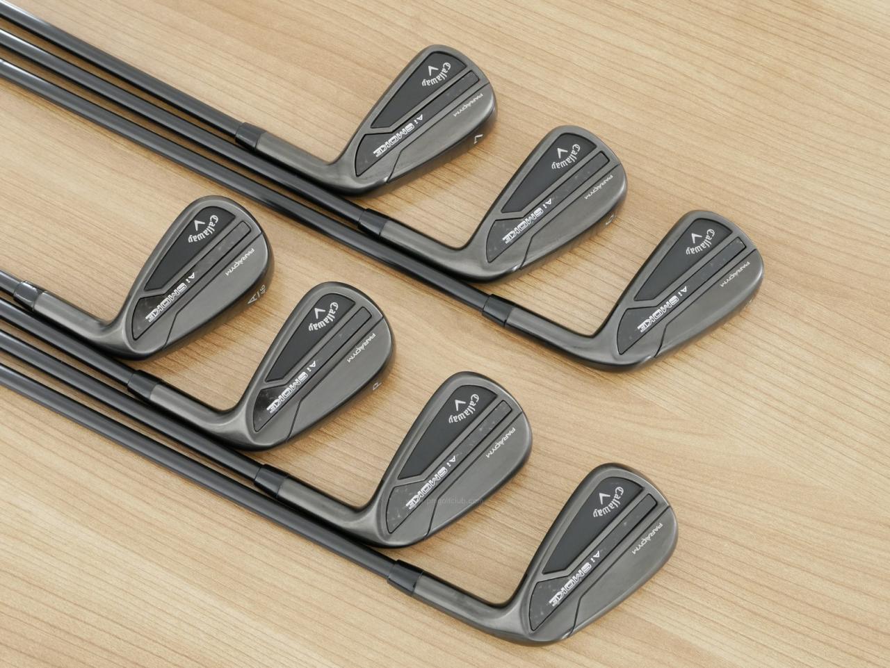 Iron set : Callaway : ชุดเหล็ก Callaway Paradym Ai Smoke Black (หายากมากๆ หล่อมาก ออกปี 2024 ตีง่ายมาก ไกล Japan Spec.) มีเหล็ก 5-Pw,Aw (7 ชิ้น) ก้านเหล็ก ELEVATE MPH 95 Flex R