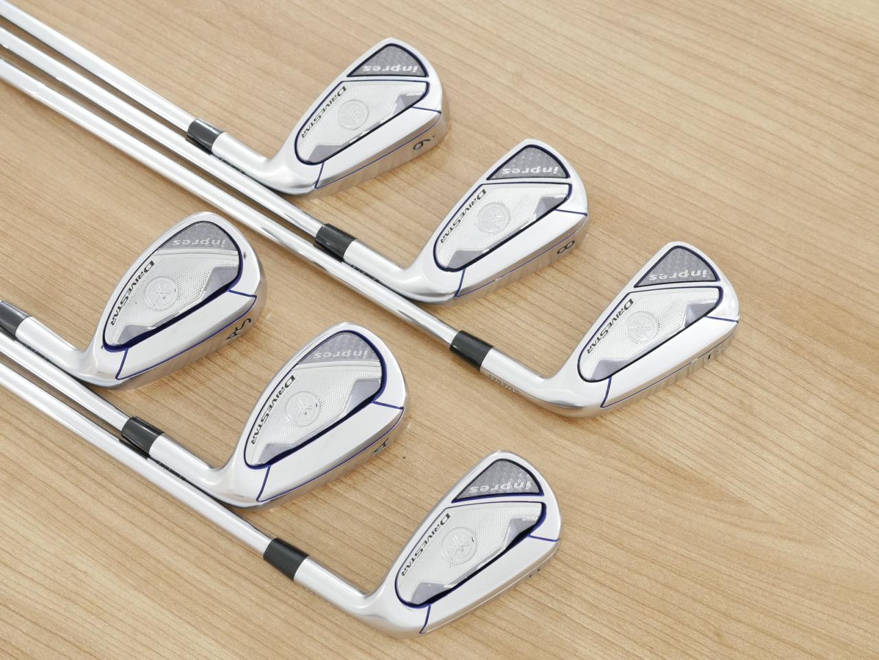 Iron set : Yamaha : ชุดเหล็ก Yamaha Inpres DriveStar (ออกปี 2023 ตีไกลที่สุด ไกลกว่าเหล็กทั่วไป 2 เบอร์ หน้าเด้งมากๆ) มีเหล็ก 7-Pw,Aw,As (6 ชิ้น) ก้านเหล็ก Dynamic Gold 95 S200