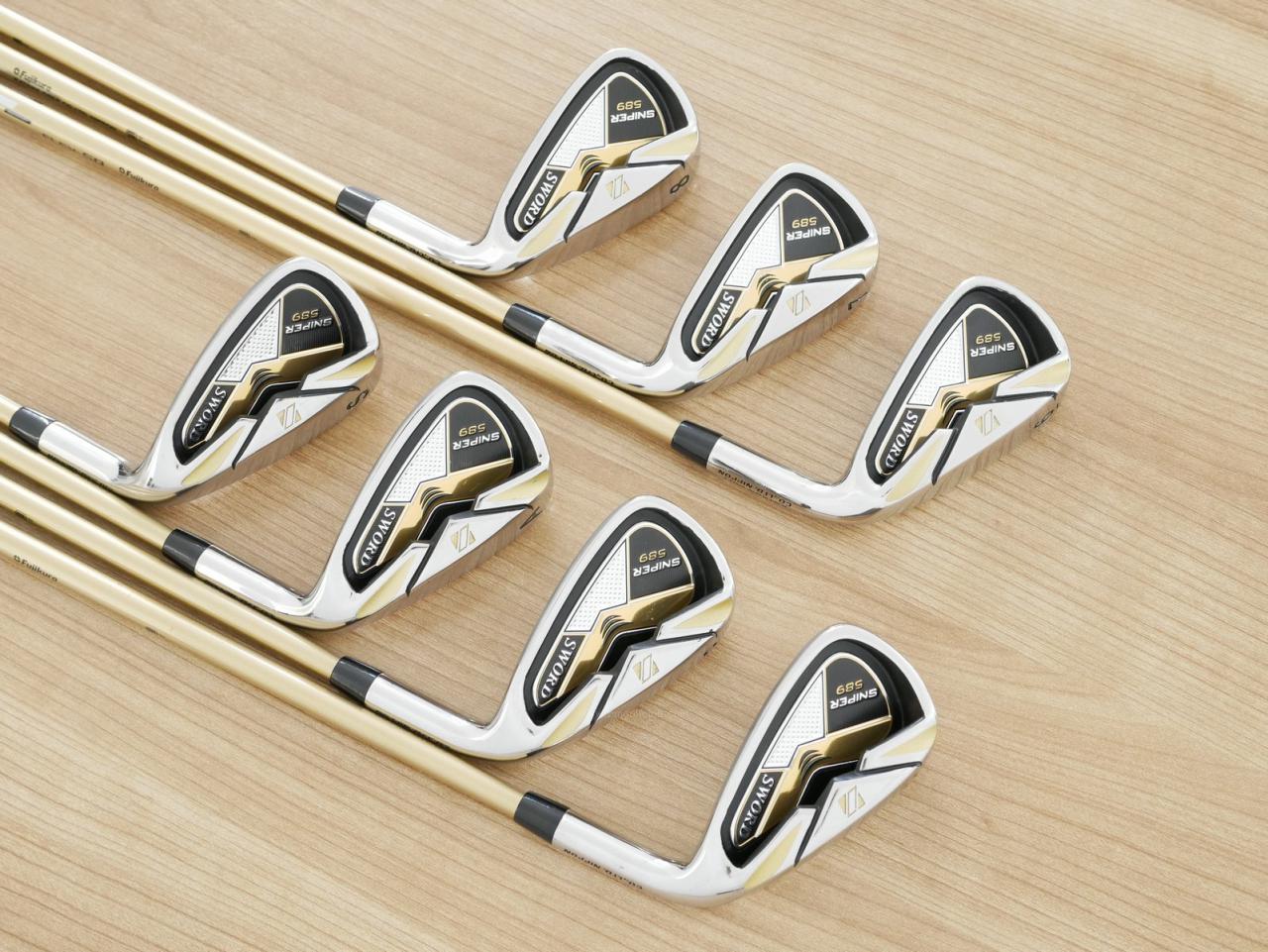 Iron set : Katana : ชุดเหล็ก Katana Sword Sniper 589 (หน้าเด้ง) มีเหล็ก 6-Pw,Aw,Sw (7 ชิ้น) ก้านกราไฟต์ Speeder 589 Flex SR