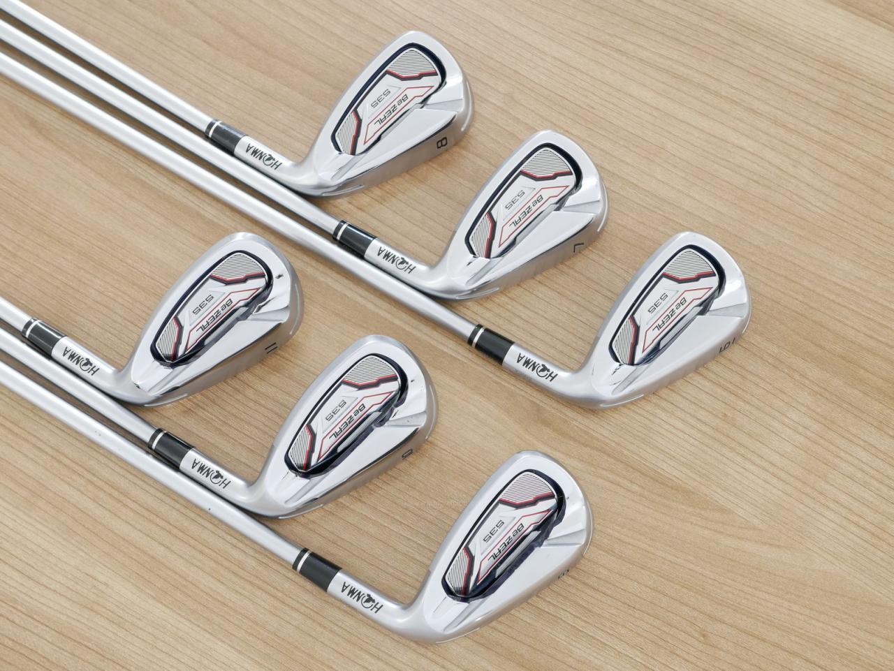 Iron set : Honma : ชุดเหล็ก Honma Bezeal 535 (ปี 2019 รุ่นนี้ใบใหญ่ที่สุดของ Honma) มีเหล็ก 6-11 (6 ชิ้น เทียบเท่า 5-Pw) ก้านกราไฟต์ Honma Vizard 48 Flex S
