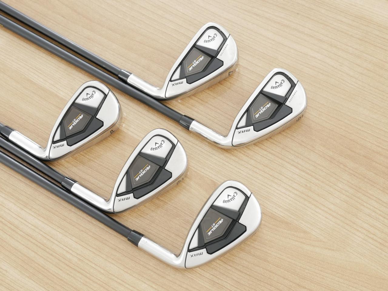 Iron set : Callaway : ชุดเหล็ก Callaway Rogue ST Max (ออกปี 2022 ตีง่าย ไกลมาก) มีเหล็ก 6-Pw (5 ชิ้น) ก้านกราไฟต์ Fujikura VENTUS 5 Flex R