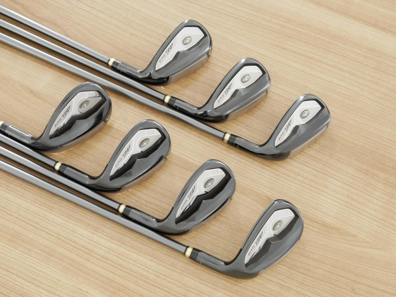 Iron set : Tsuruya : ชุดเหล็ก Tsuruya AXEL Gold Premium V (ออกปี 2023 ของใหม่ 7 หมื่นกว่าบาท หน้าเด้งสุดๆ ไกลสุดๆๆ) มีเหล็ก 7-Pw,Aw,As,Sw (7 ชิ้น ครบเซ็ต) ก้านกราไฟต์ Flex R