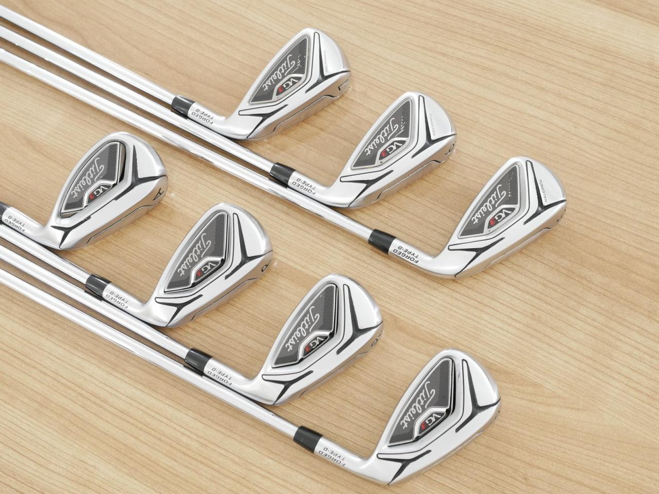 Iron set : Titleist : ชุดเหล็ก Titleist VG3 Type D Forged (รุ่นปี 2019 Japan Spec. ตีง่ายและไกลที่สุดของ Titleist) มีเหล็ก 5-Pw,Aw (7 ชิ้น) ก้านเหล็ก NS Pro Zelos 8 Flex R