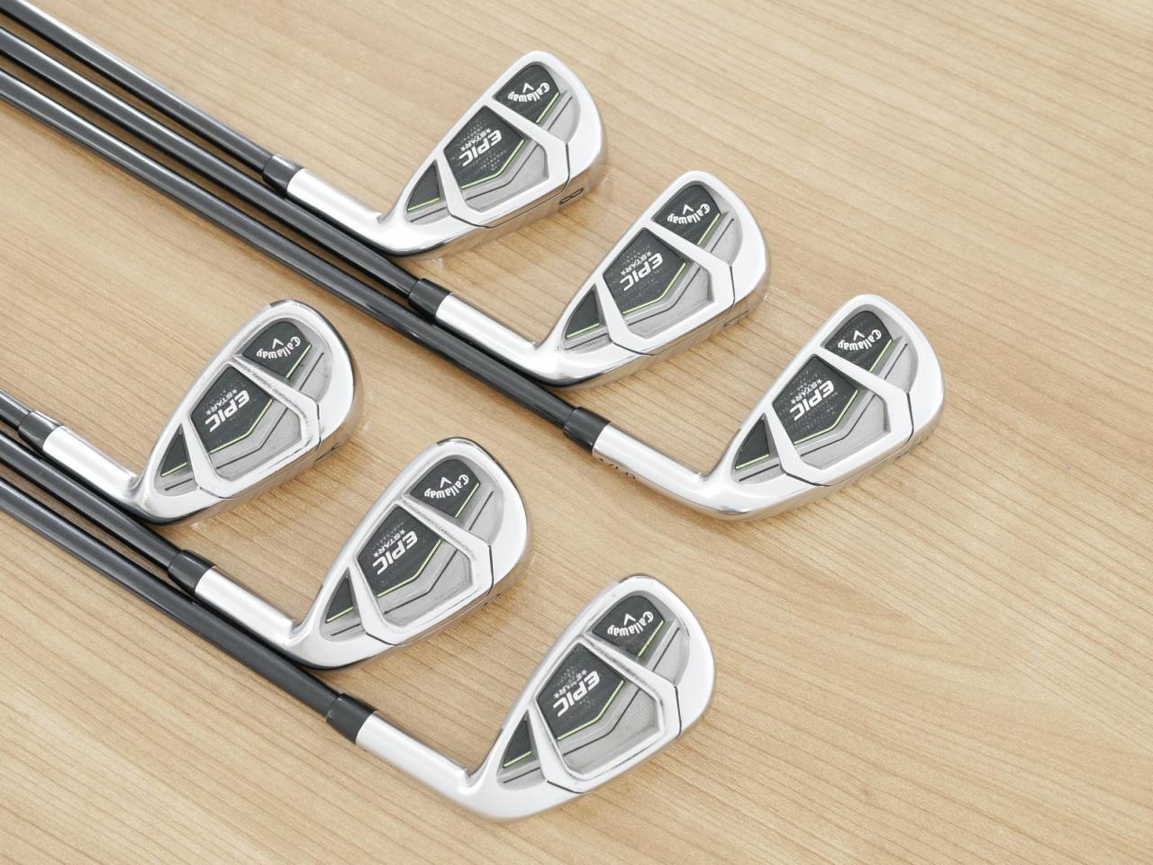 Iron set : Callaway : ชุดเหล็ก Callaway EPIC Star (ปี 2018 หน้าเด้ง โกงองศา ตีไกลมากๆ) มีเหล็ก 6-Pw,Aw (6 ชิ้น) ก้านกราไฟต์ Fujikura Speeder Evolution Flex R